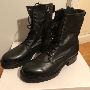 NEW STEVE MADDDEN LEATHER COMBAT BOOTS / SIZE 10